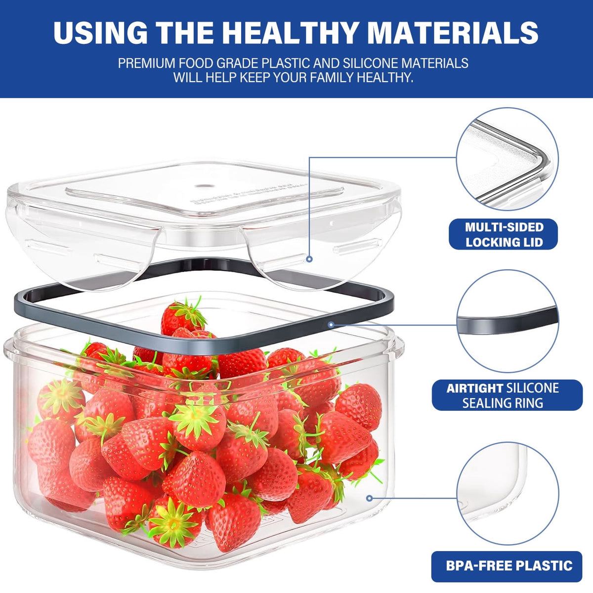 Garly Kitchen Stelive 24 Pack Food Storage Container Set, Leak Proof Lunch Boxes, Microwave