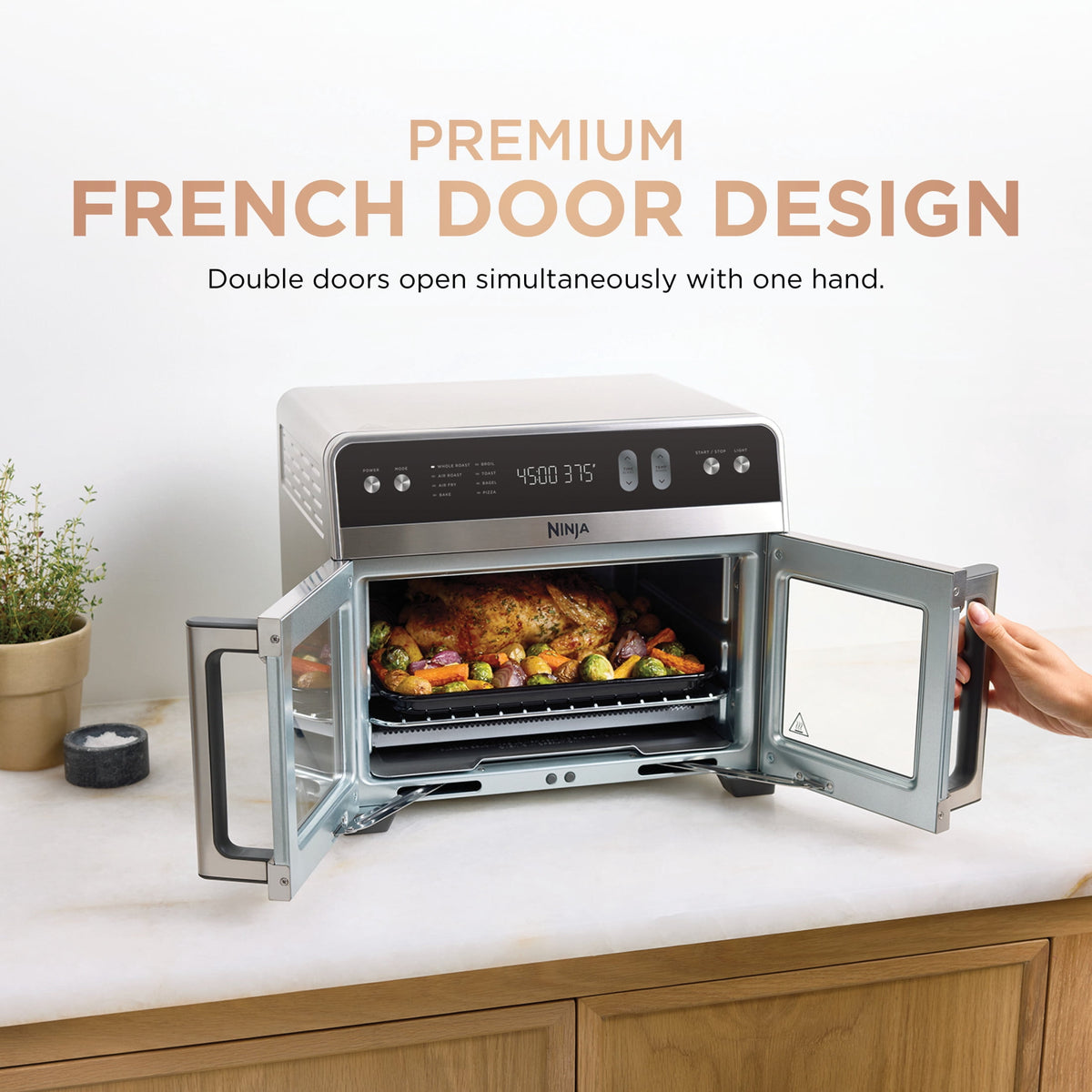 Garly Kitchen French Door 8-in-1 Countertop Oven, with Smart Surroundair Technology and Air Fry