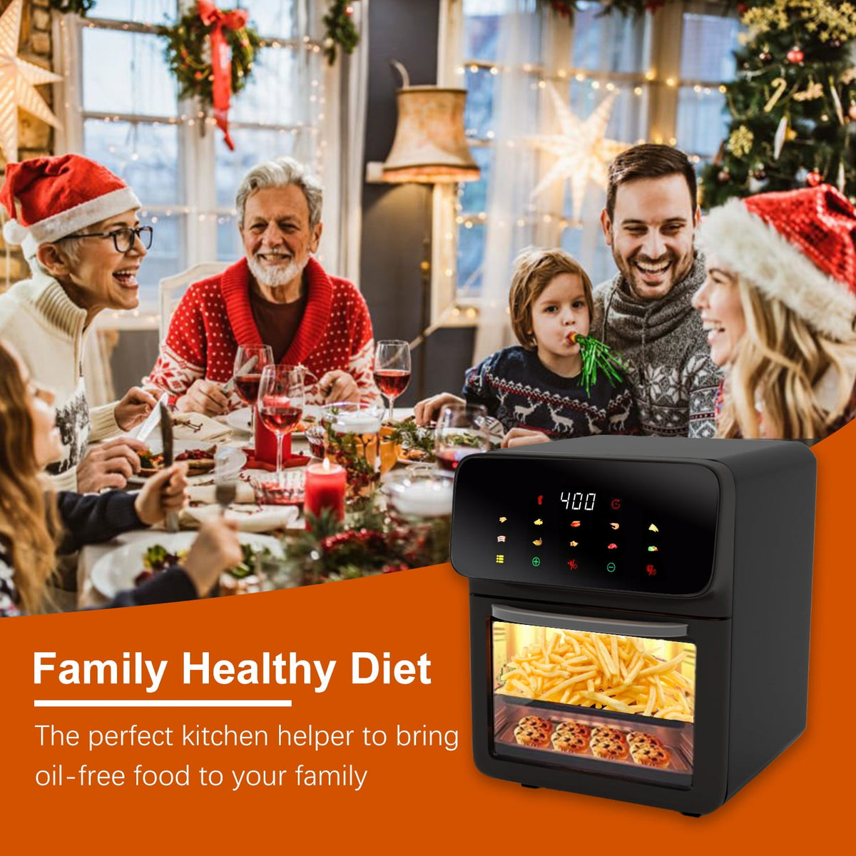 Garly Kitchen Air Fryer 12-Qt Convection Oven with 10-in-1 Multi Function