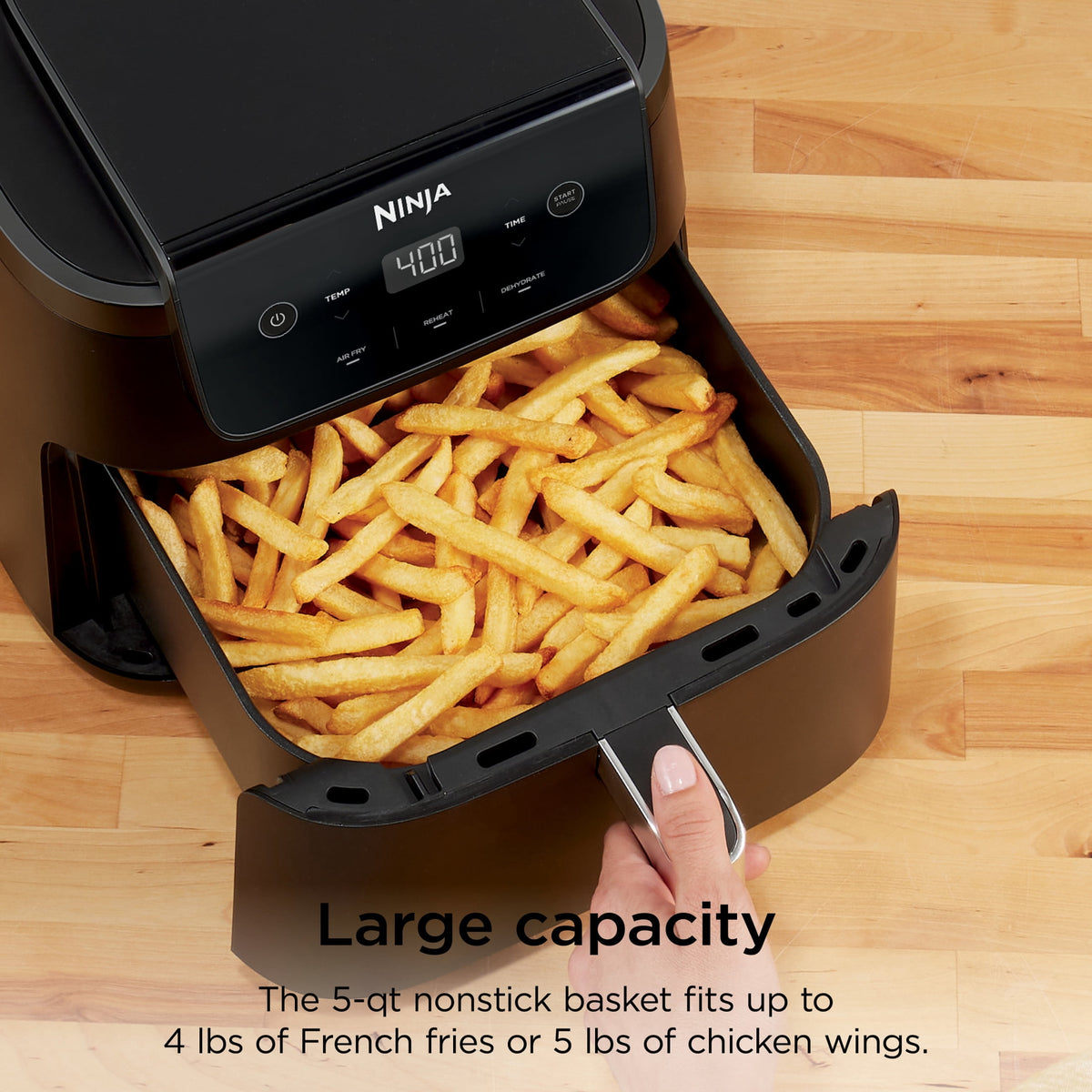 Garly Kitchen Air Fryer Pro XL 5-Qt, 3-in-1, 400°F Air Crisp Technology, Nonstick Crisper Plate