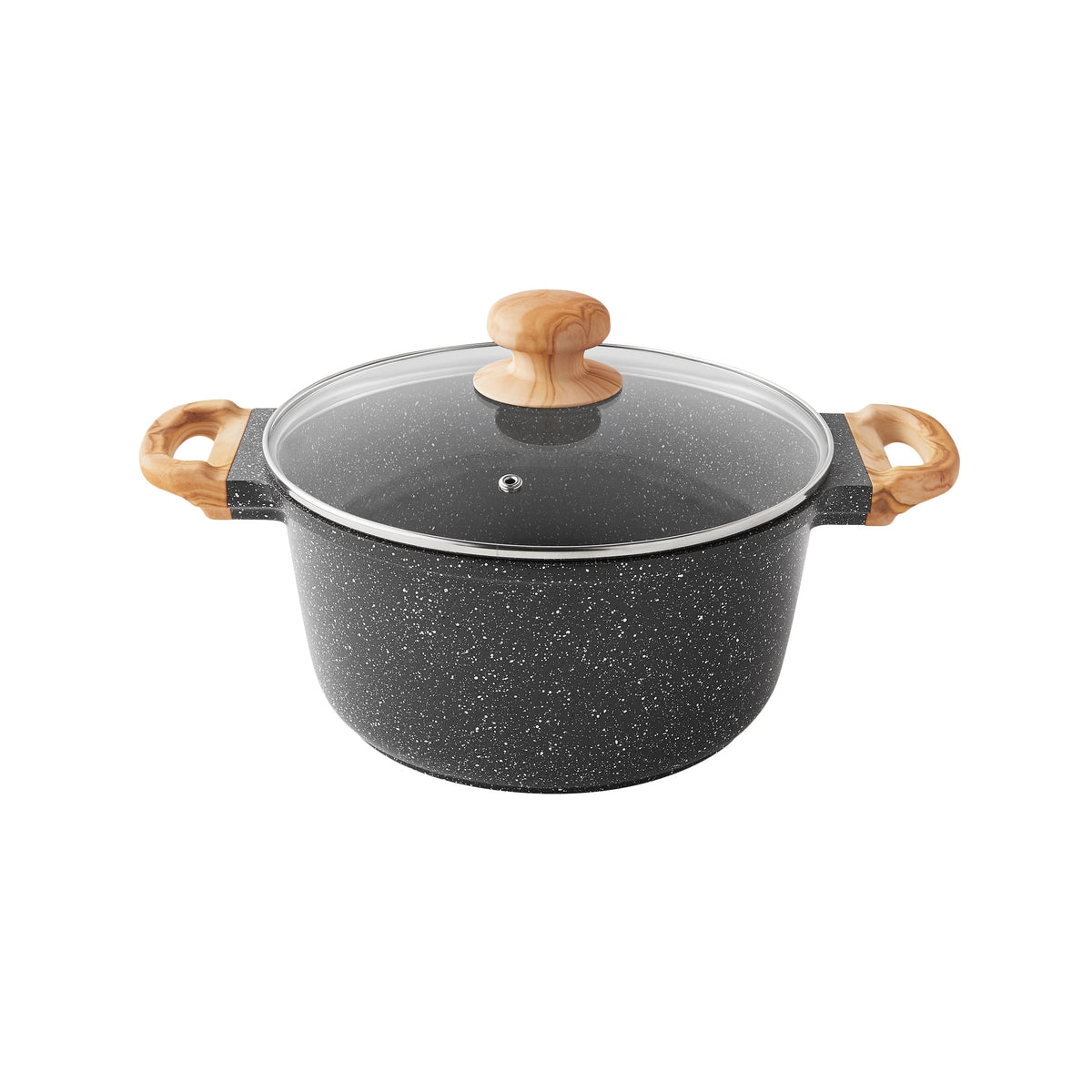 Garly Kitchen Prairie Signature 14-Piece Cast Aluminum Cookware Set, Charcoal Speckle