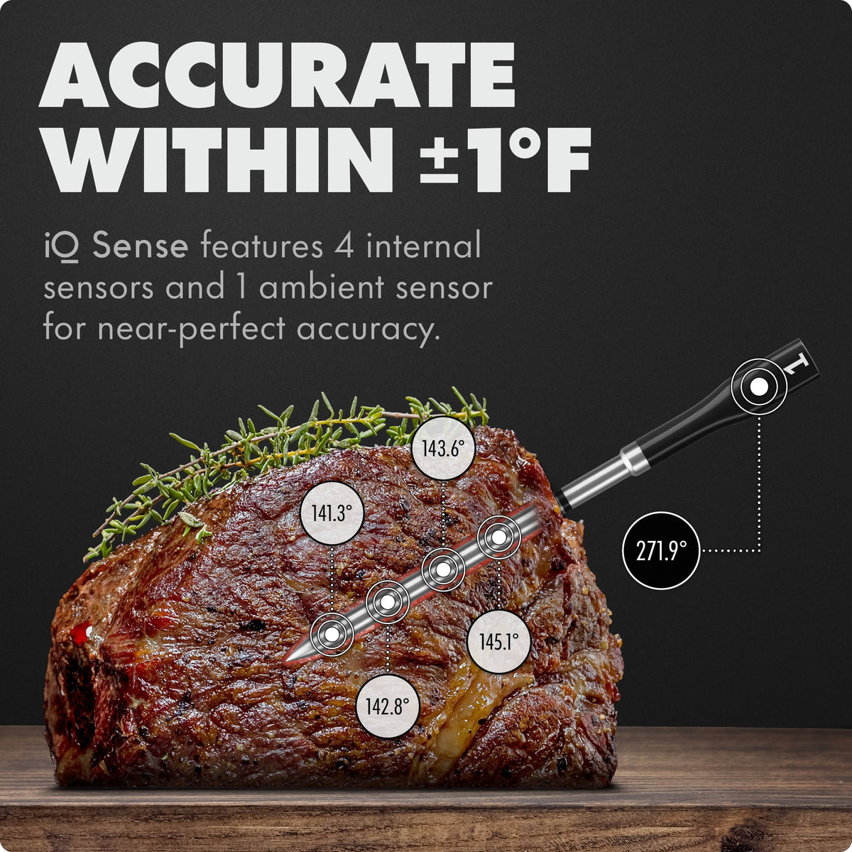 Garly Kitchen by Smart Wireless Meat Thermometer, WiFi Unlimited Range, 5 Sensors