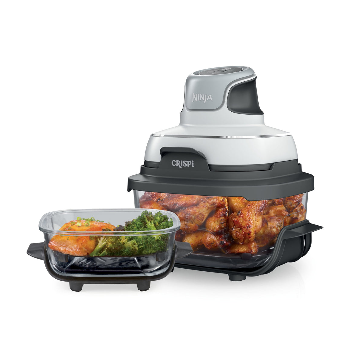 Garly Kitchen Crispi Glass Air Fryer 4-Qt, 3-in-1, Air Fry Recrisp, Portable, Dishwasher Safe
