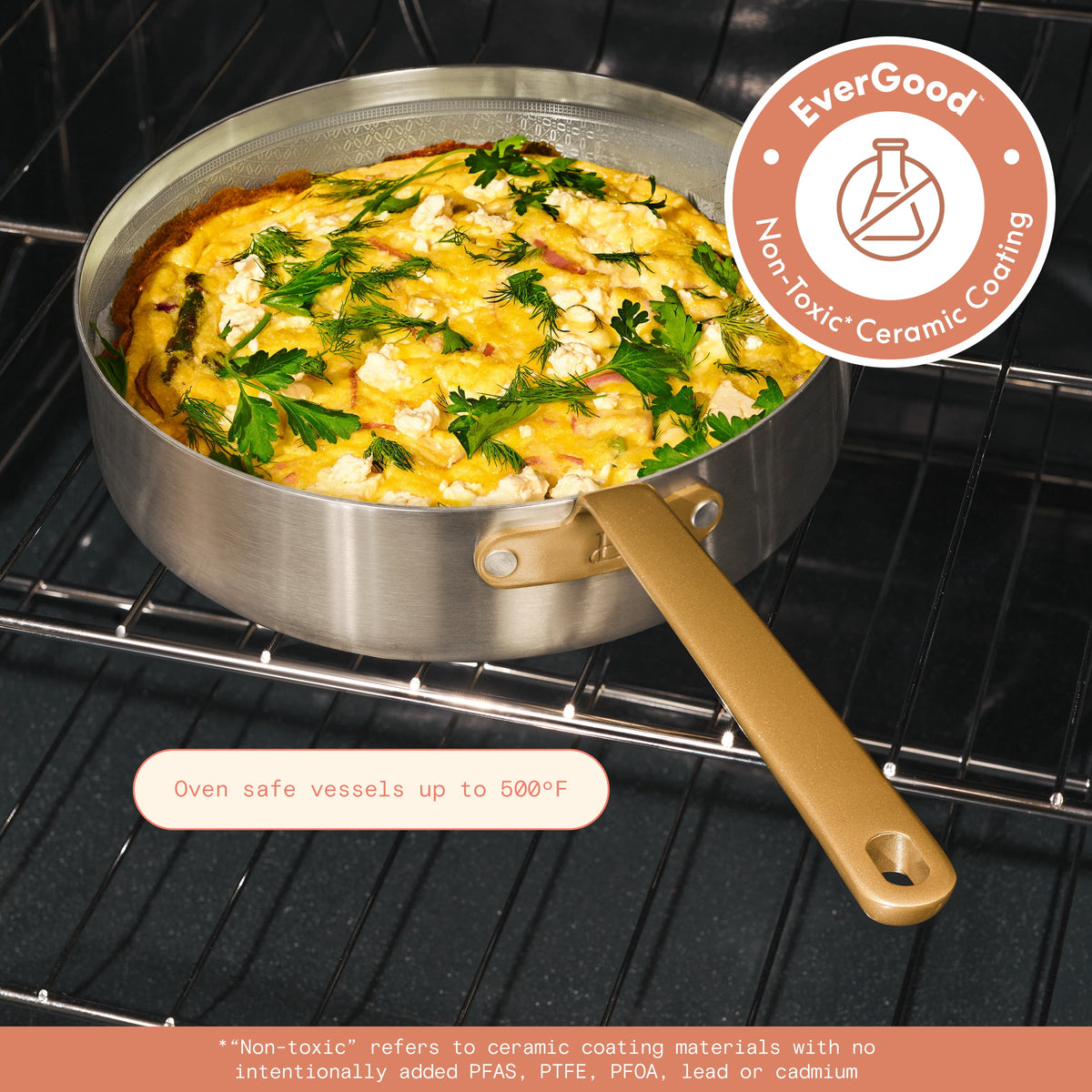 Garly Kitchen 12-Piece Hybrid Tri-Ply Stainless Steel Cookware Set with Ceramic Nonstick