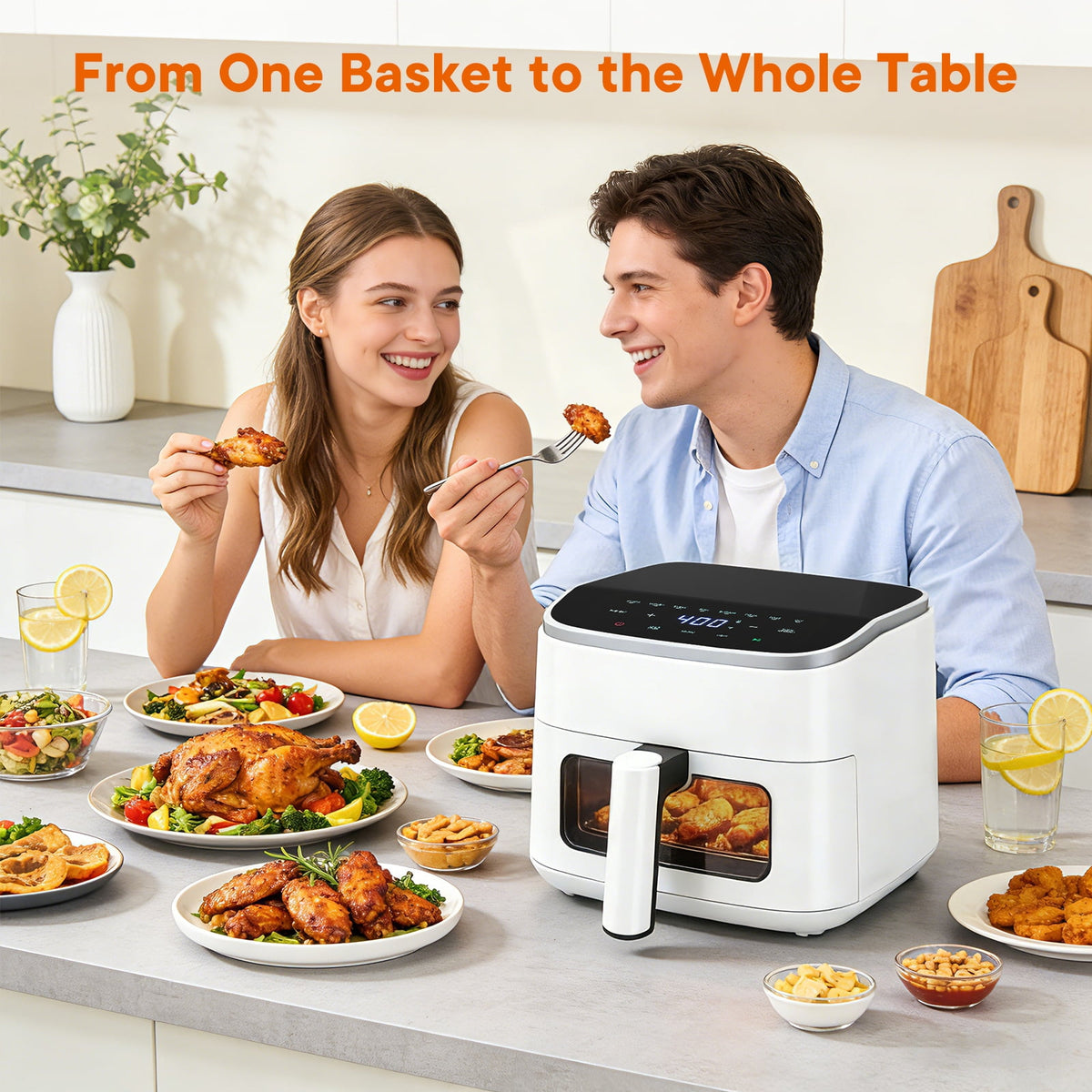 Garly Kitchen Sweetcrispy 4-Qt Compact Air Fryer, 4-in-1 Air Fry Bake Roast Reheat, Dishwasher-Safe