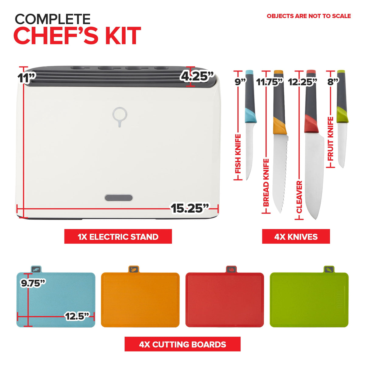 Garly Kitchen Smart Cutting Boards and Knife Set, Self Cleaning Cutting Board & Knives Holder