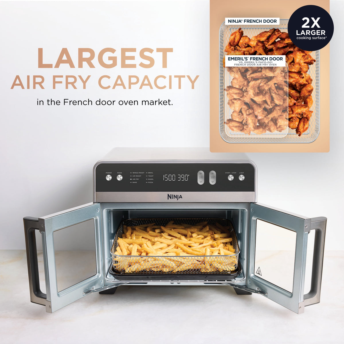 Garly Kitchen French Door 8-in-1 Countertop Oven, with Smart Surroundair Technology and Air Fry