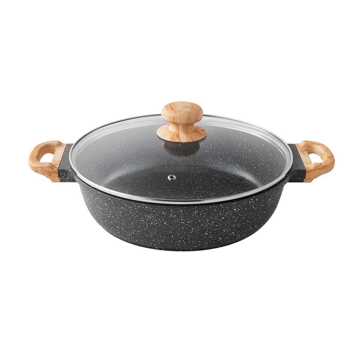 Garly Kitchen Prairie Signature 14-Piece Cast Aluminum Cookware Set, Charcoal Speckle