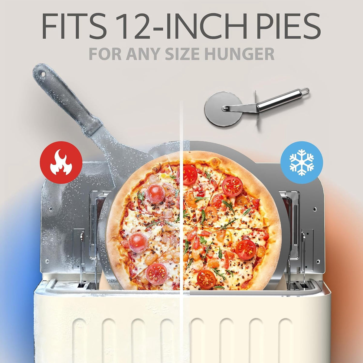 Garly Kitchen Willow 1800W Electric Pizza Oven, White - Indoor Countertop Pizza Maker