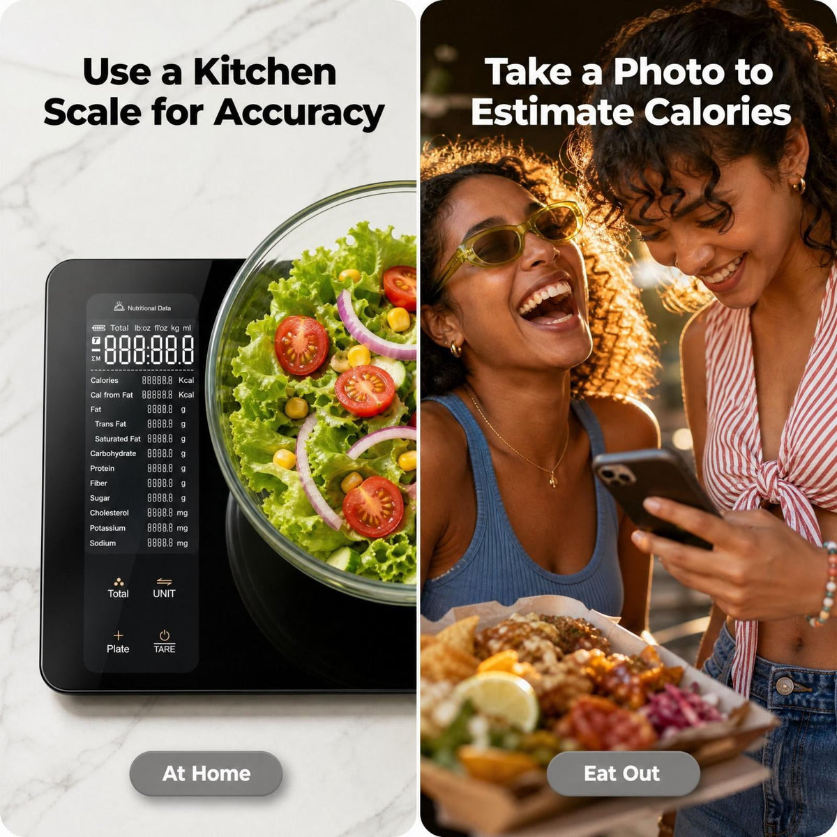 Garly Kitchen Smart Food Scale with Nutritional Calculator, Tracks Calories, Fat, Carbs & Protein