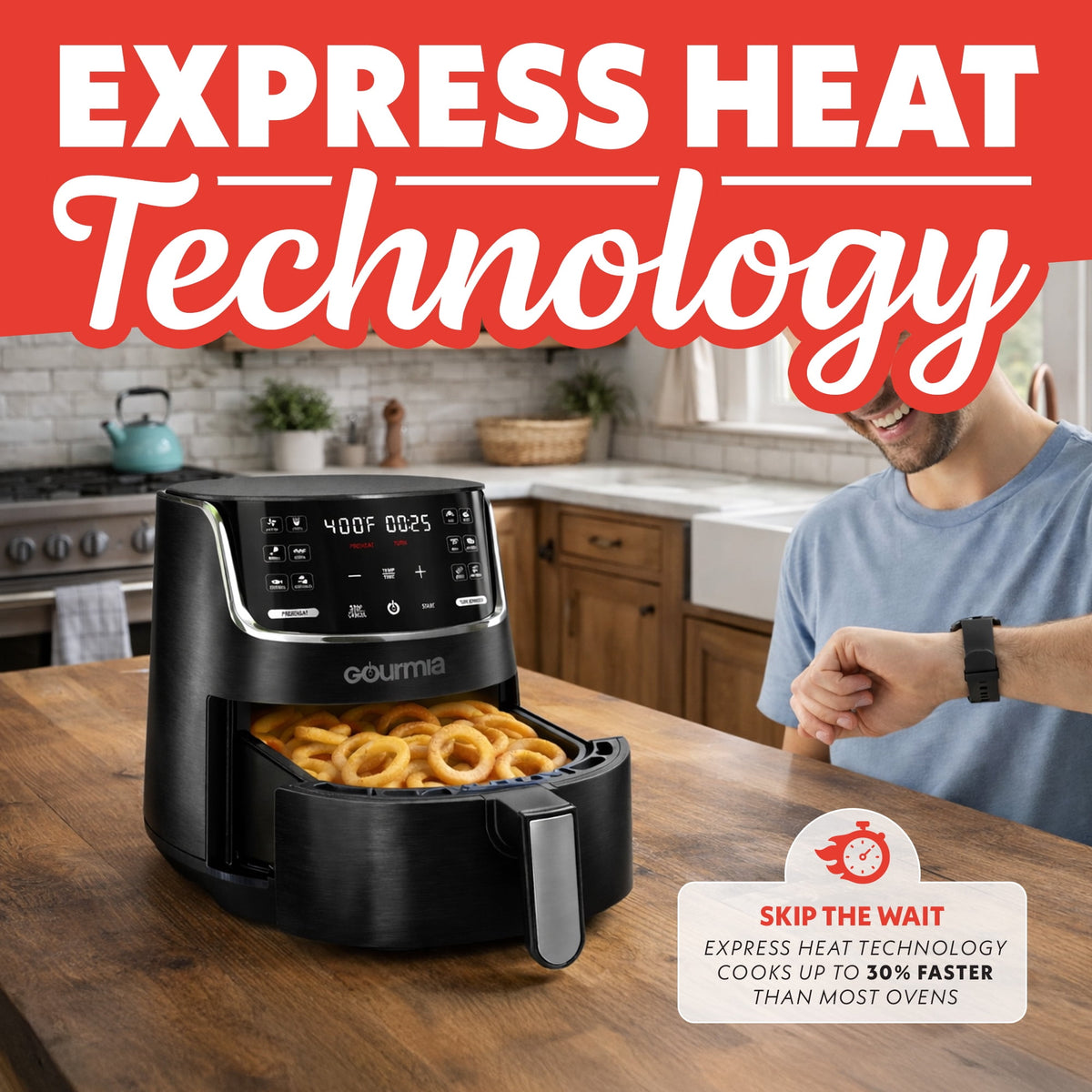 Garly Kitchen 4-Qt Digital Air Fryer with Presets, GAF414