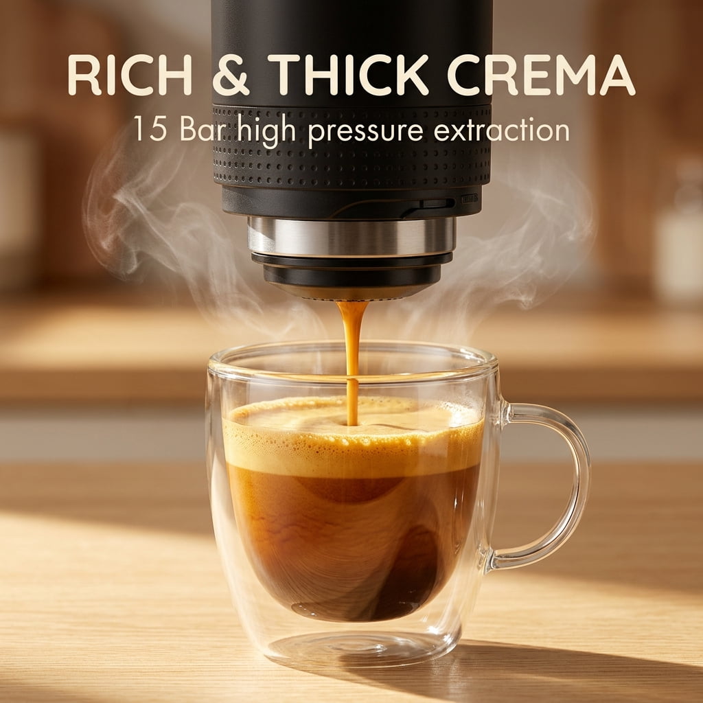 Garly Kitchen Doulami Rechargeable Cordless Portable Coffee Maker for Travel & Camping