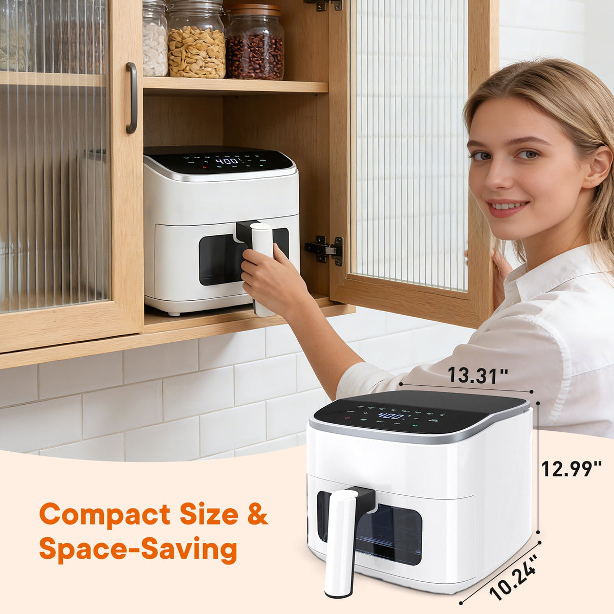 Garly Kitchen Sweetcrispy 4-Qt Compact Air Fryer, 4-in-1 Air Fry Bake Roast Reheat, Dishwasher-Safe
