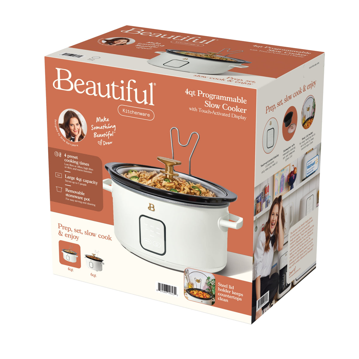 Garly Kitchen 4-Qt Slow Cooker with Touch-Activated Display