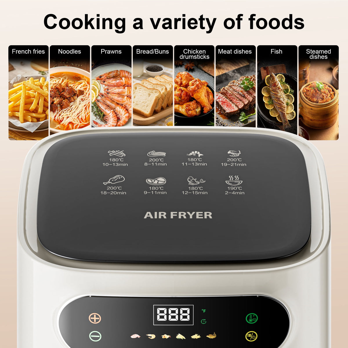 Garly Kitchen 7.5-Qt Air Fryer, 1600W Multifunction Air Fryer with View Window