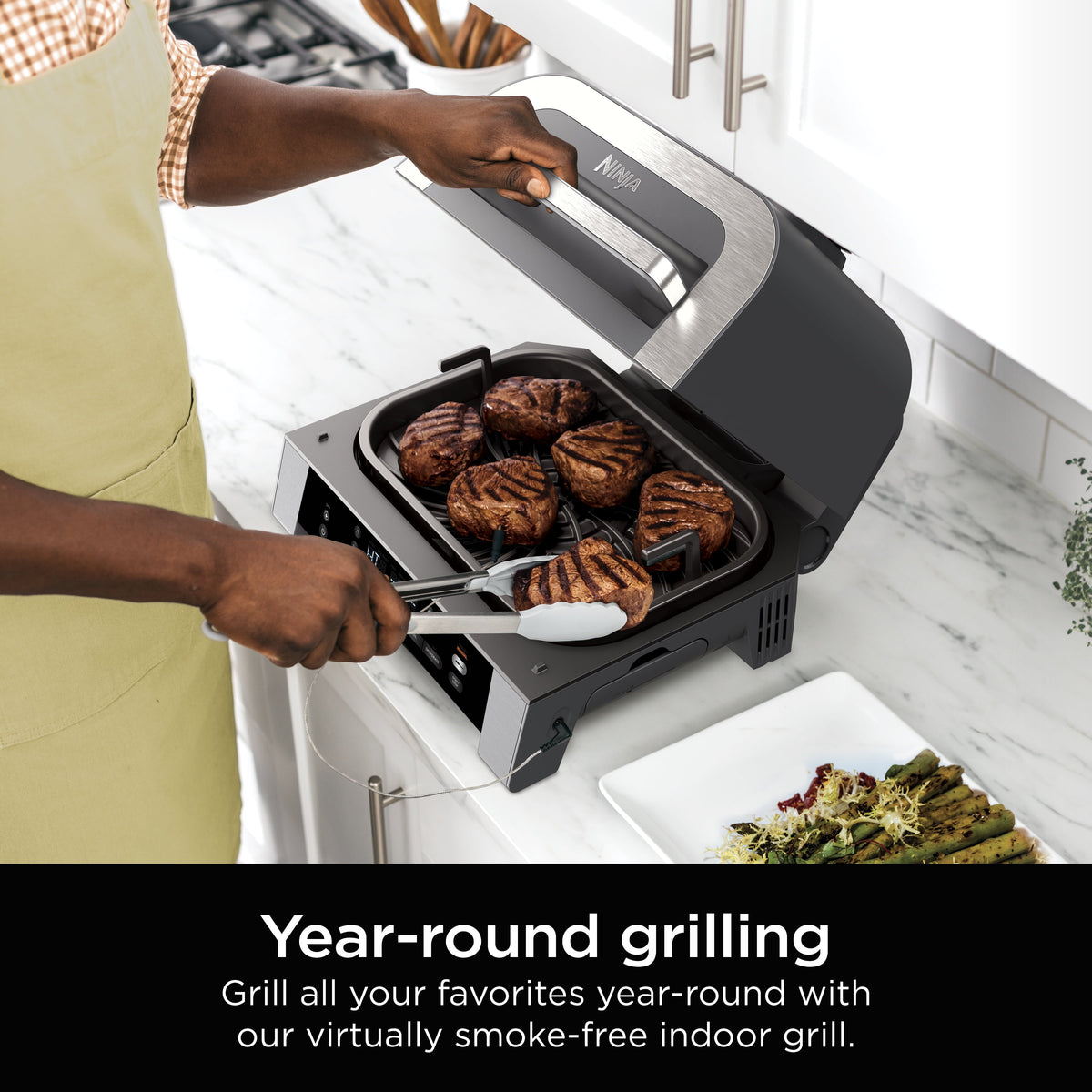 Garly Kitchen Smart XL 6-in-1 Indoor Grill with Air Fry, Roast, Bake, Broil, & Dehydrate