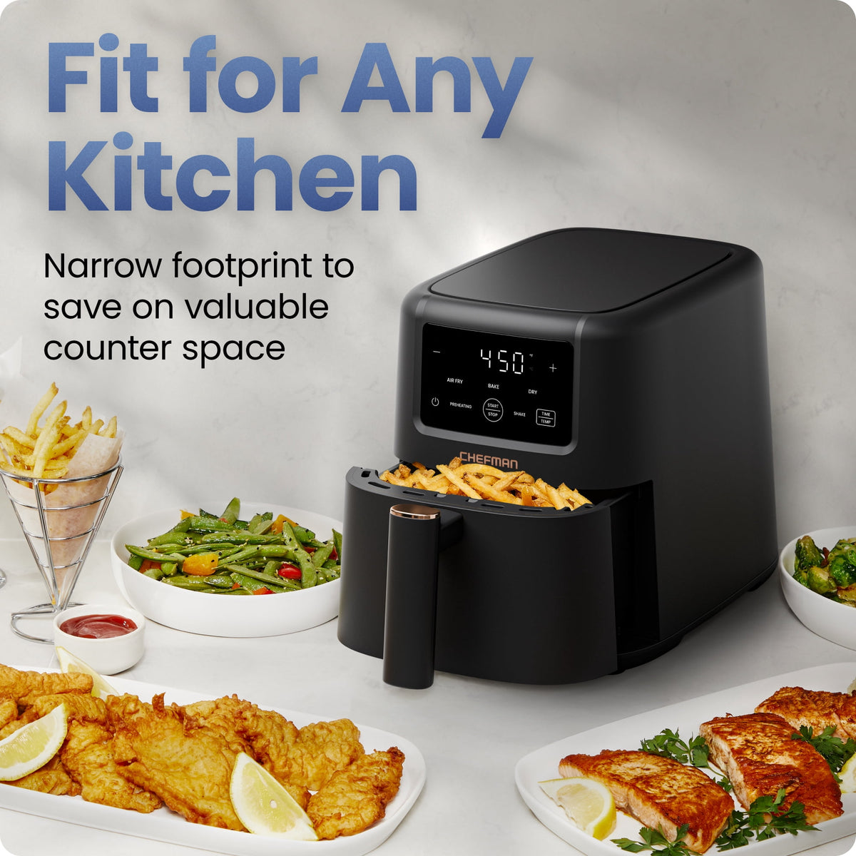 Garly Kitchen TurboFry 3-in-1 Air Fryer, 450°F Max Temp with 3.5-Qt Nonstick Basket