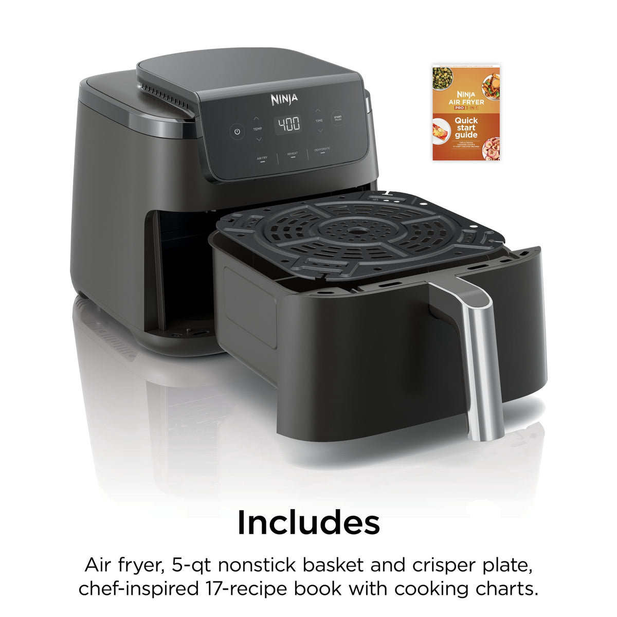Garly Kitchen Air Fryer Pro XL 5-Qt, 3-in-1, 400°F Air Crisp Technology, Nonstick Crisper Plate