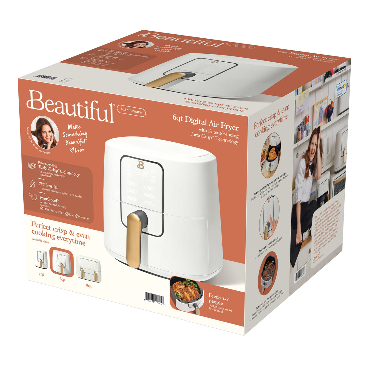 Garly Kitchen 6-Qt Air Fryer, Ceramic Nonstick Coating