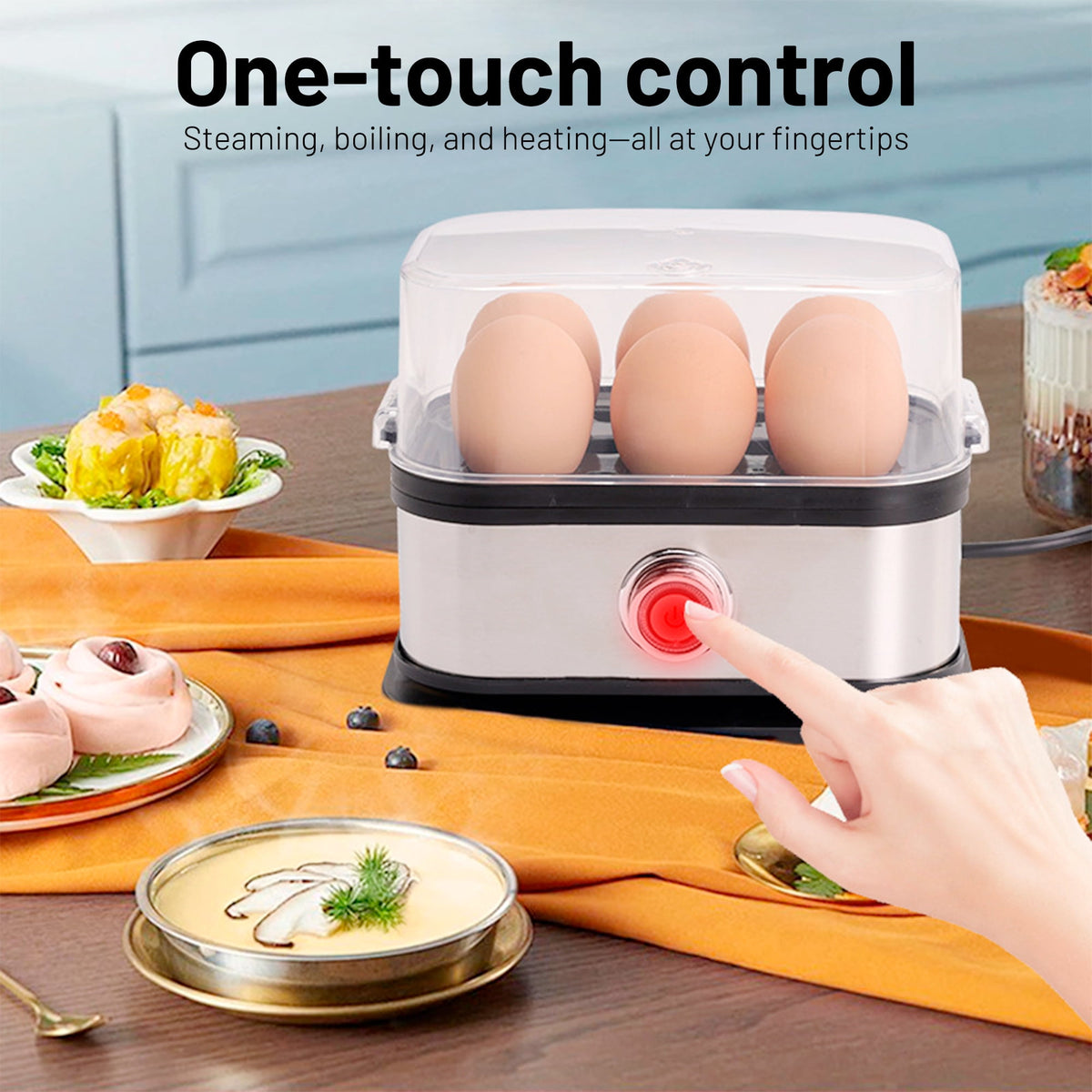 Garly Kitchen Smart Electric Egg Cooker, 6 Egg Capacity Rapid Cooker, Auto Shut-Off