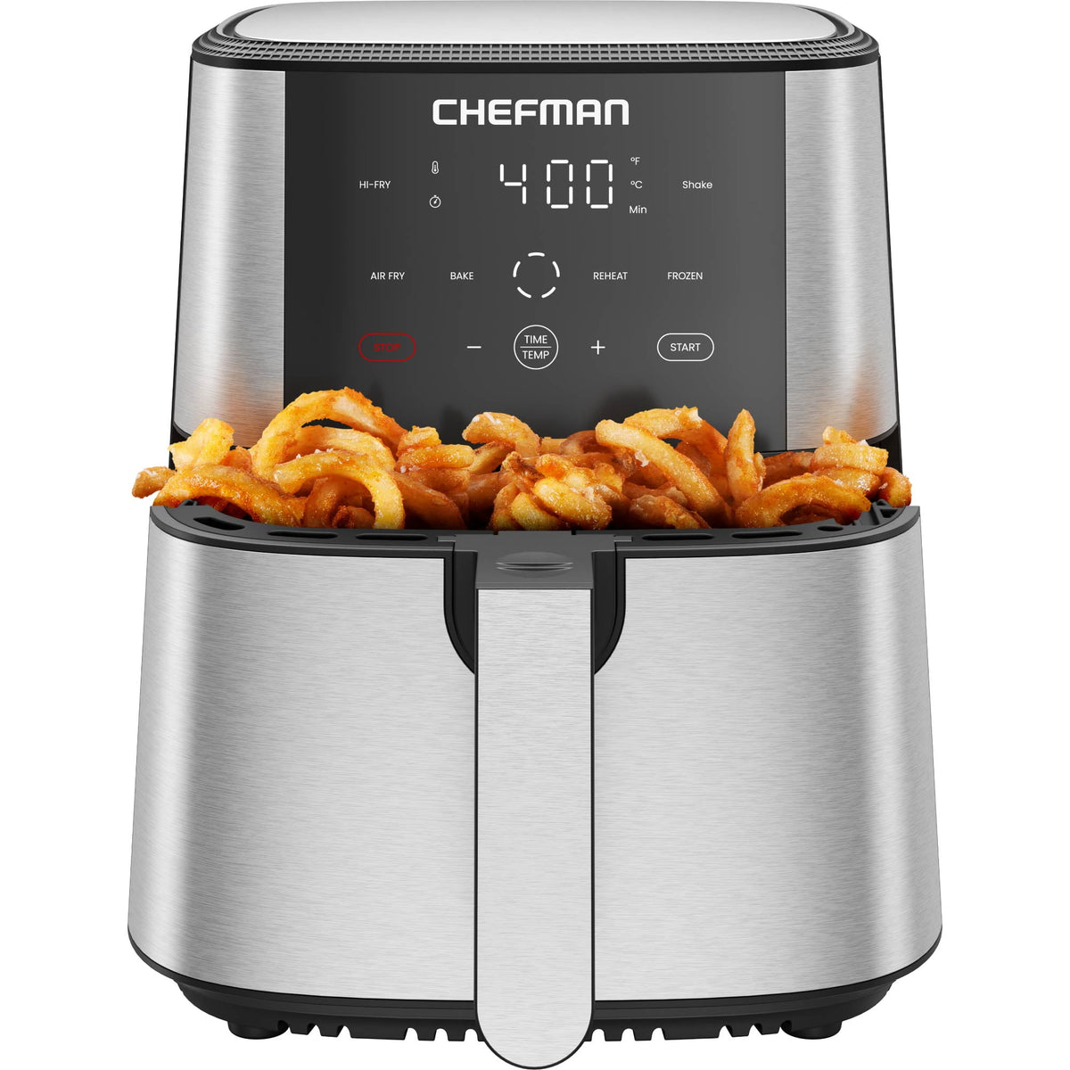 Garly Kitchen Air Fryer 1500W, 6-Qt, 4 Functions with Touch Controls, Stainless Steel