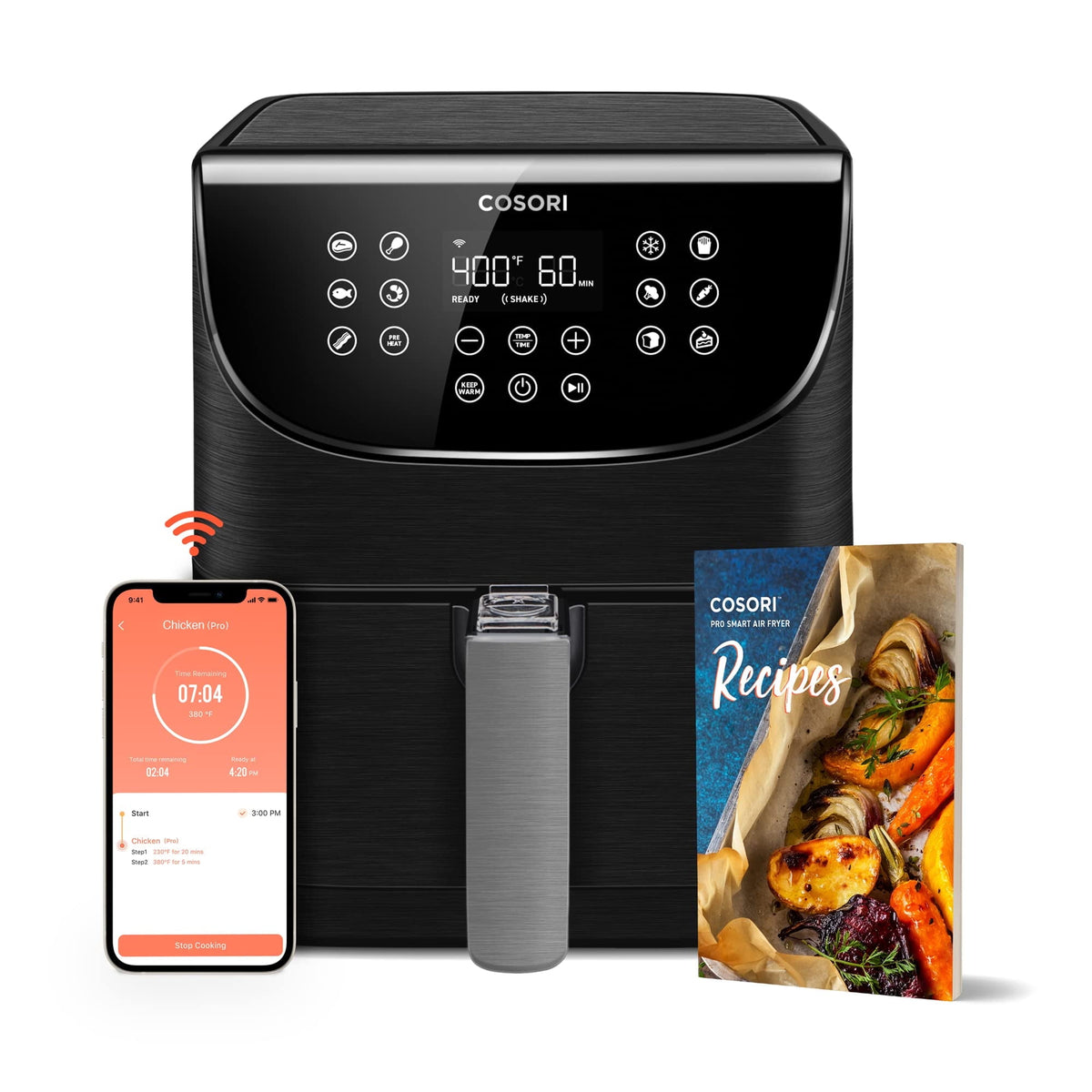 Garly Kitchen Air Fryer 5.8-Qt Pro Gen Smart 11-in-1 Toaster Oven, 100 Recipes Cookbook