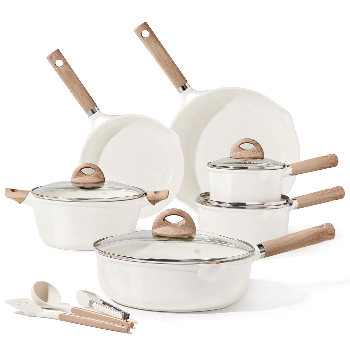 Garly Kitchen Ceramic Nonstick Pots and Pans Set, 13 Pieces Kitchen Cookware Sets Compatible