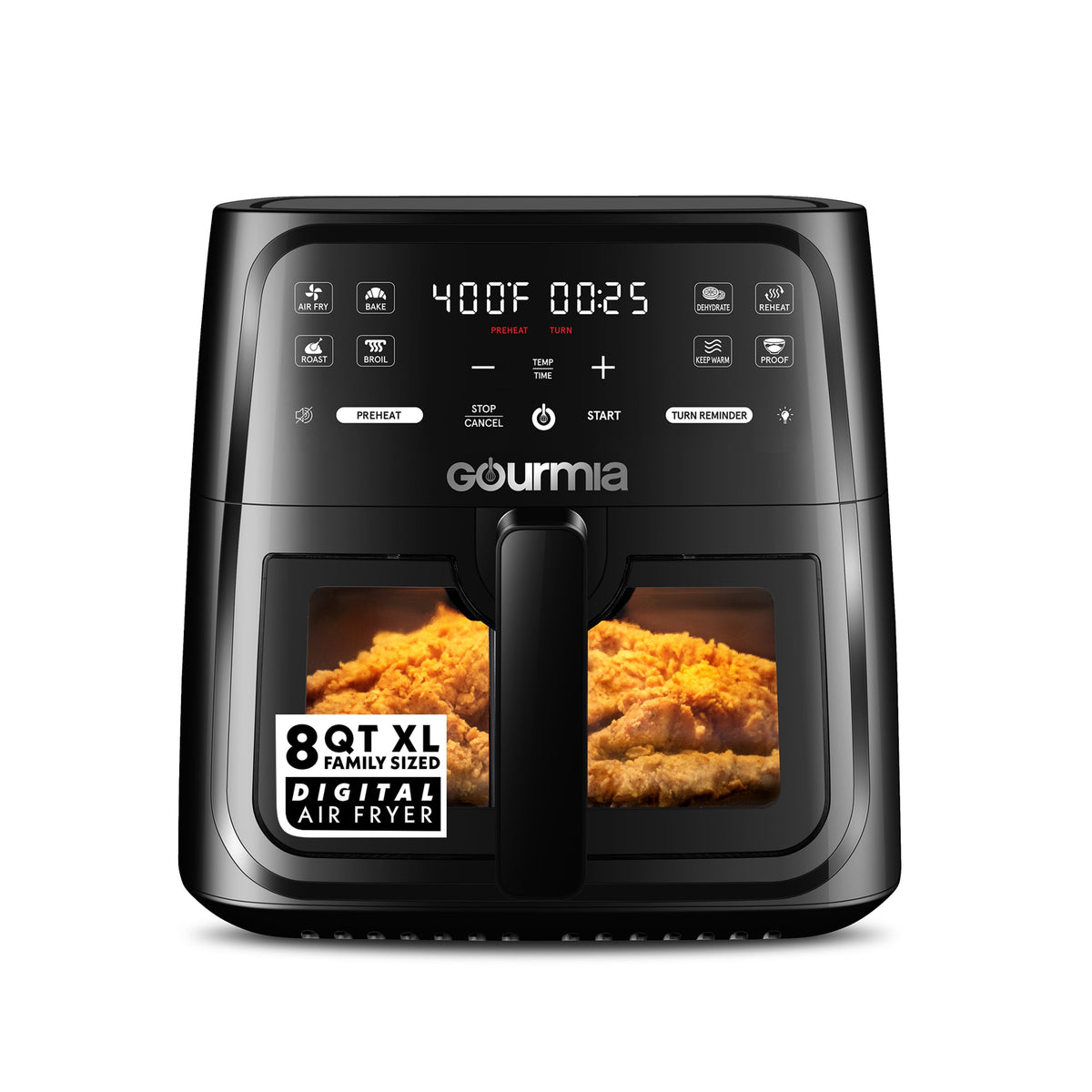Garly Kitchen 8-Qt Air Fryer, 8 Presets with Digital Display, Easy View Window & Interior Light