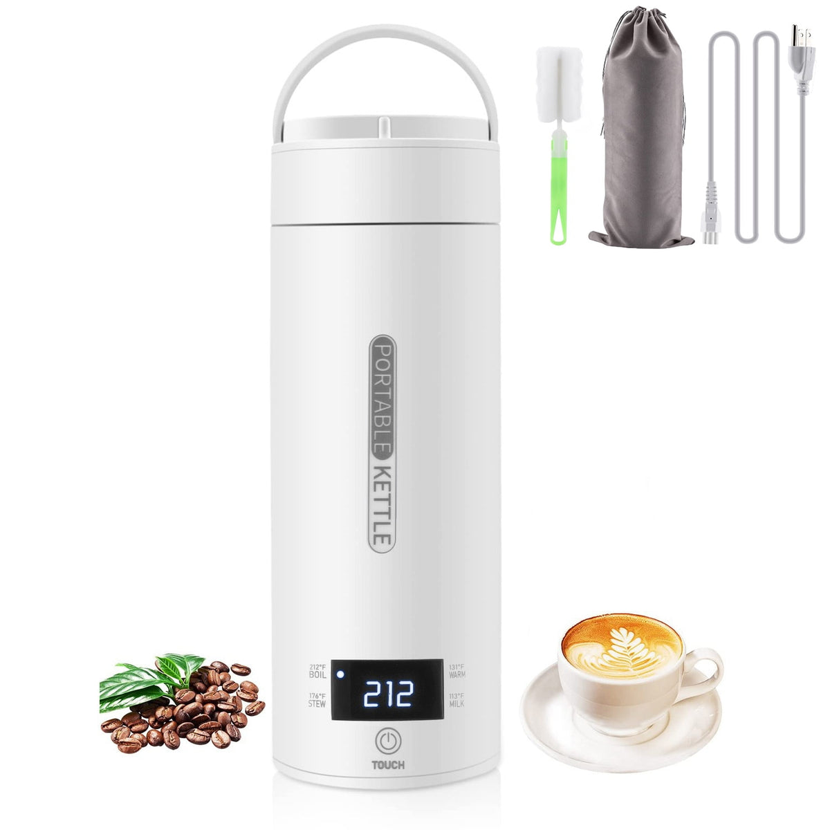 Garly Kitchen Smart Travel Kettle Electric Small Stainless Steel Portable Digital Electric Kettle