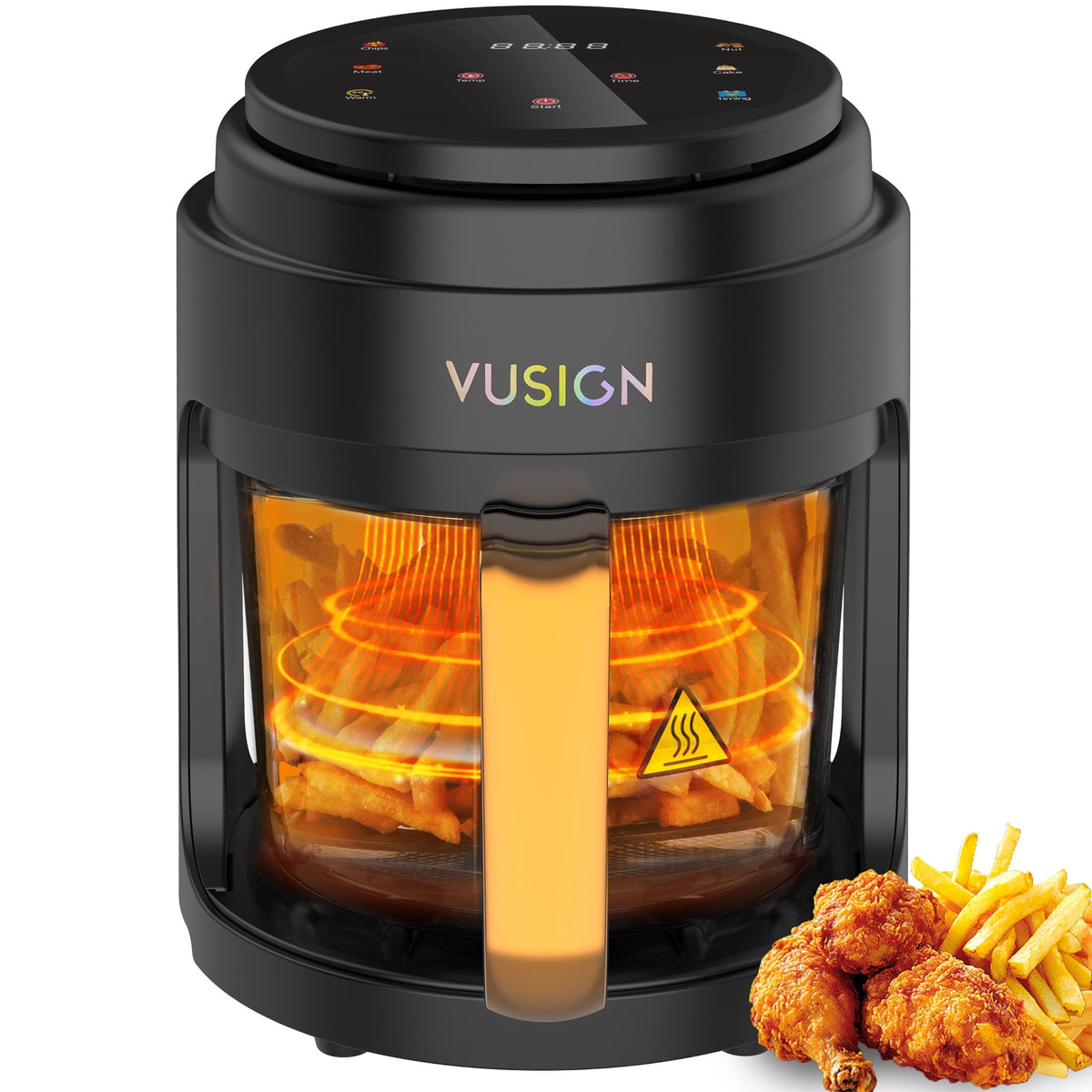 Garly Kitchen Air Fryer, 5-Qt Glass Air Fryer with Max 410°F, LED Digital Touchscreen