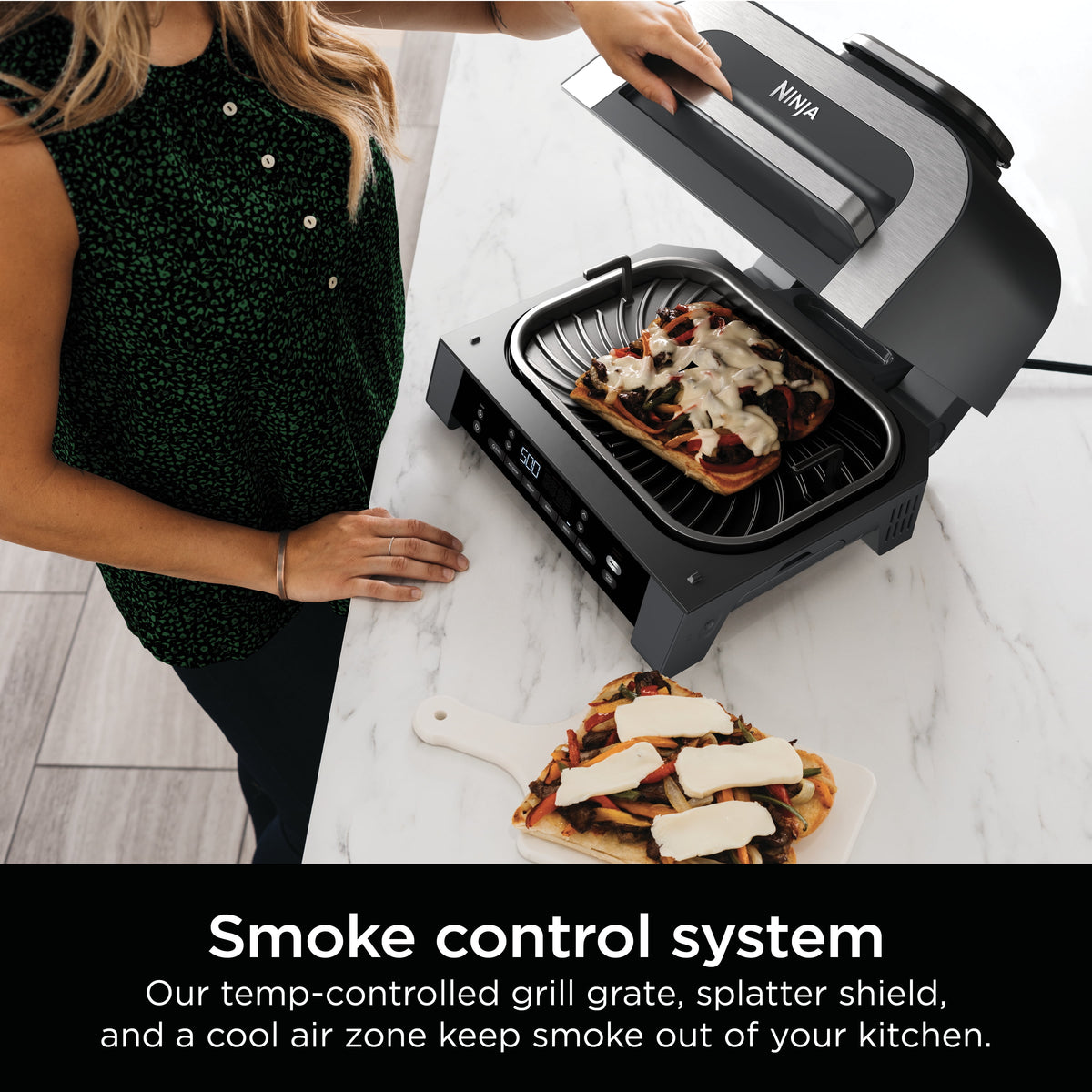 Garly Kitchen Smart XL 6-in-1 Indoor Grill with Air Fry, Roast, Bake, Broil, & Dehydrate