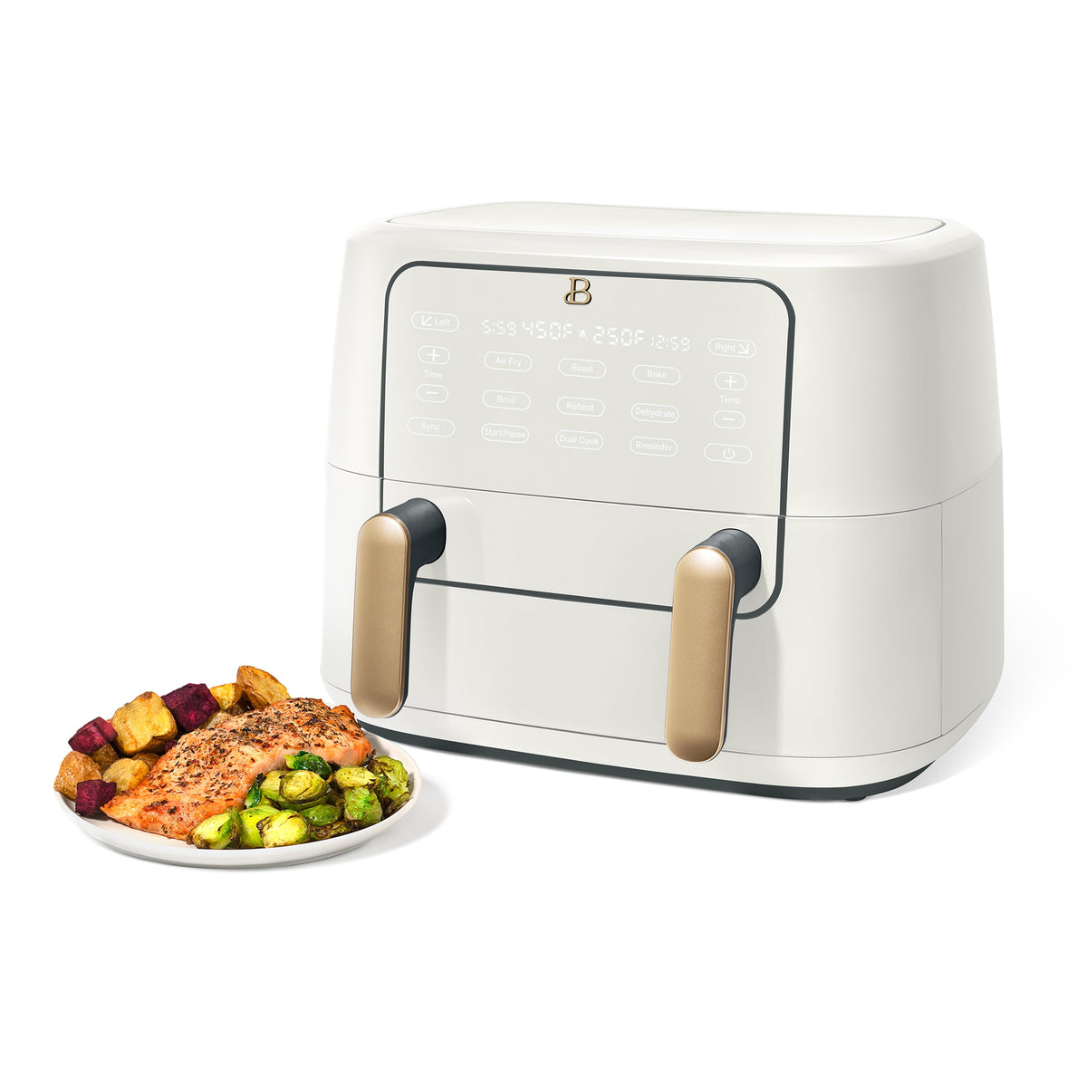 Garly Kitchen 9-Qt TriZone Dual Basket Air Fryer, Ceramic Nonstick Coating