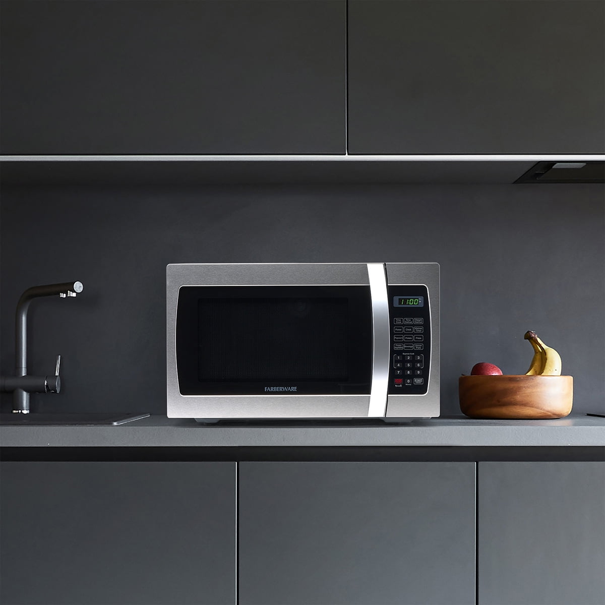Garly Kitchen 1.3 cu ft Microwave Oven, 1100W Compact Microwave Oven with Smart Sensor