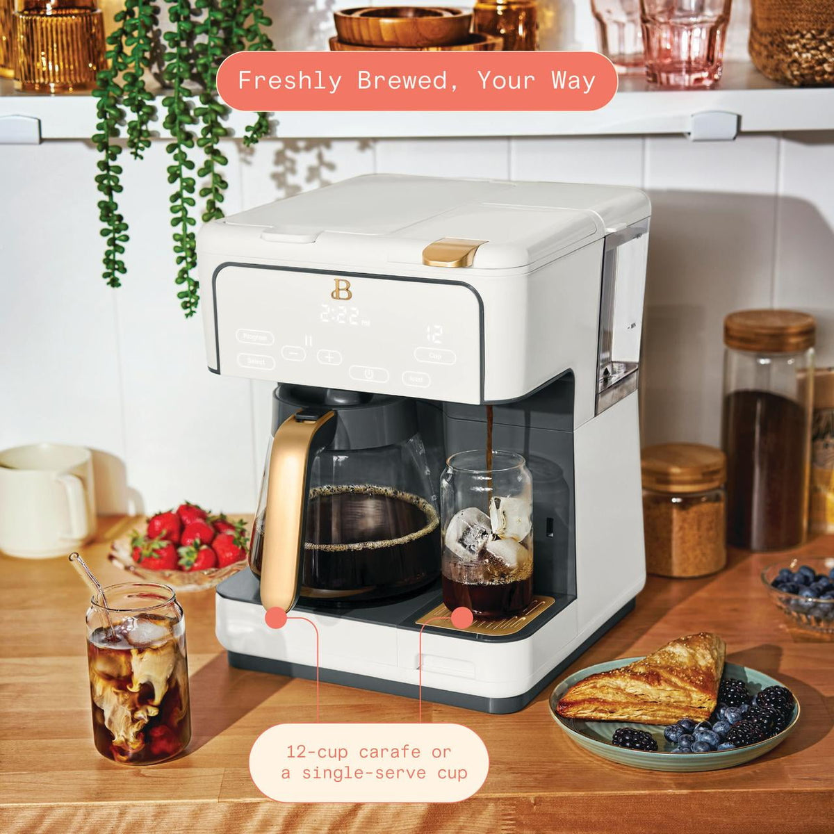 Garly Kitchen Multi-Brew 12-Cup Programmable Drip & Single-Serve Coffee Maker