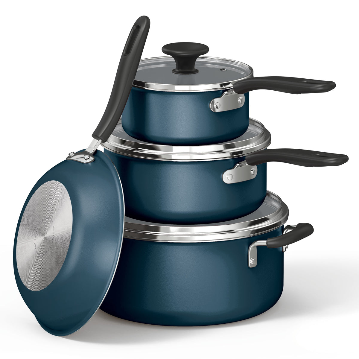 Garly Kitchen 18-Piece Nonstick Cookware Set Blue