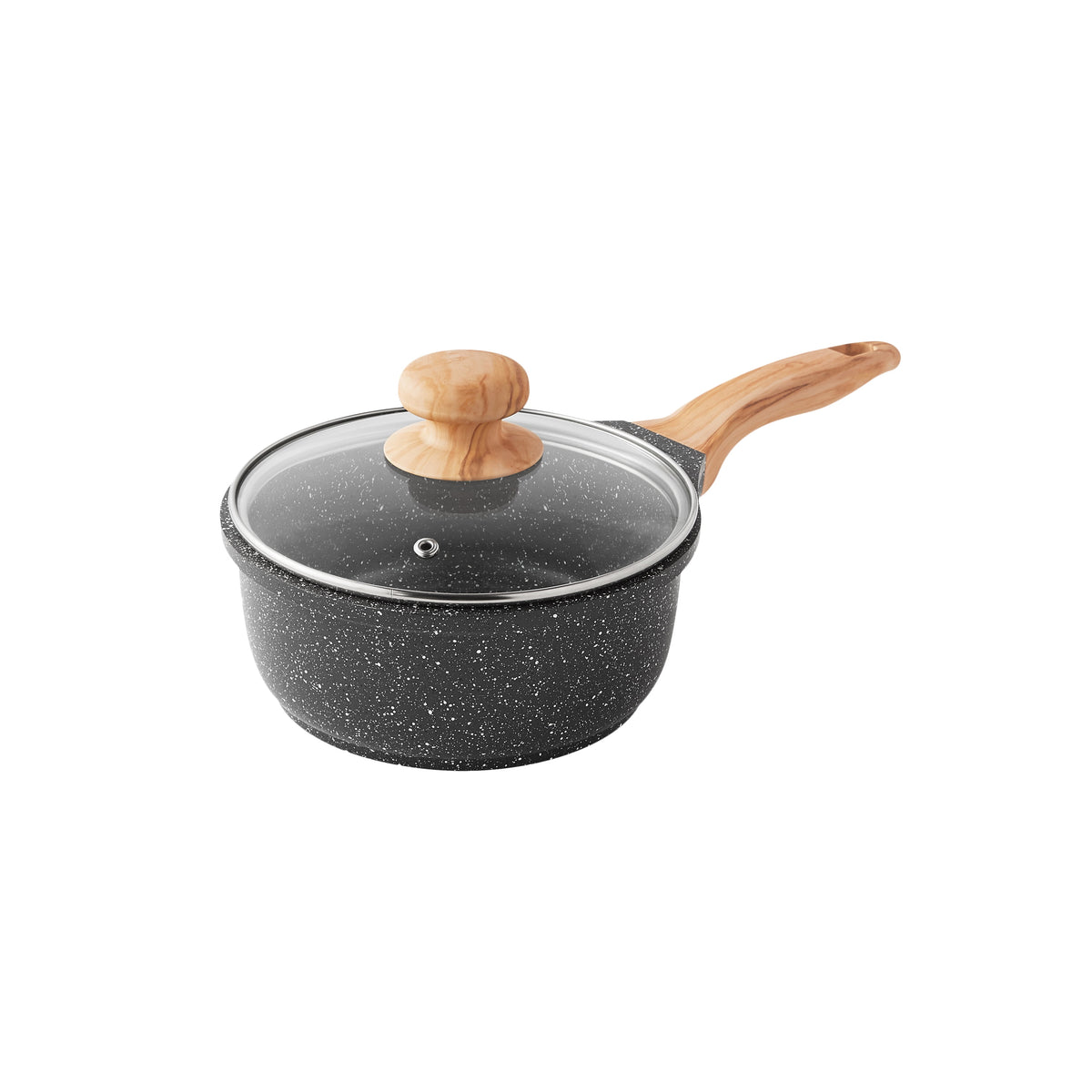 Garly Kitchen Prairie Signature 14-Piece Cast Aluminum Cookware Set, Charcoal Speckle