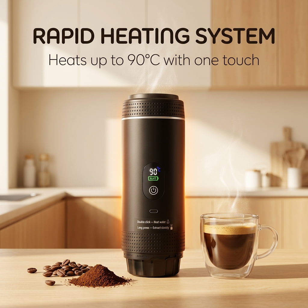 Garly Kitchen Doulami Rechargeable Cordless Portable Coffee Maker for Travel & Camping