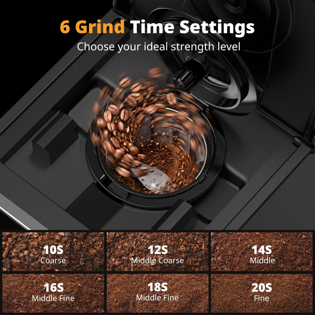 Garly Kitchen 3-in-1 Single Serve Coffee Maker with Grinder