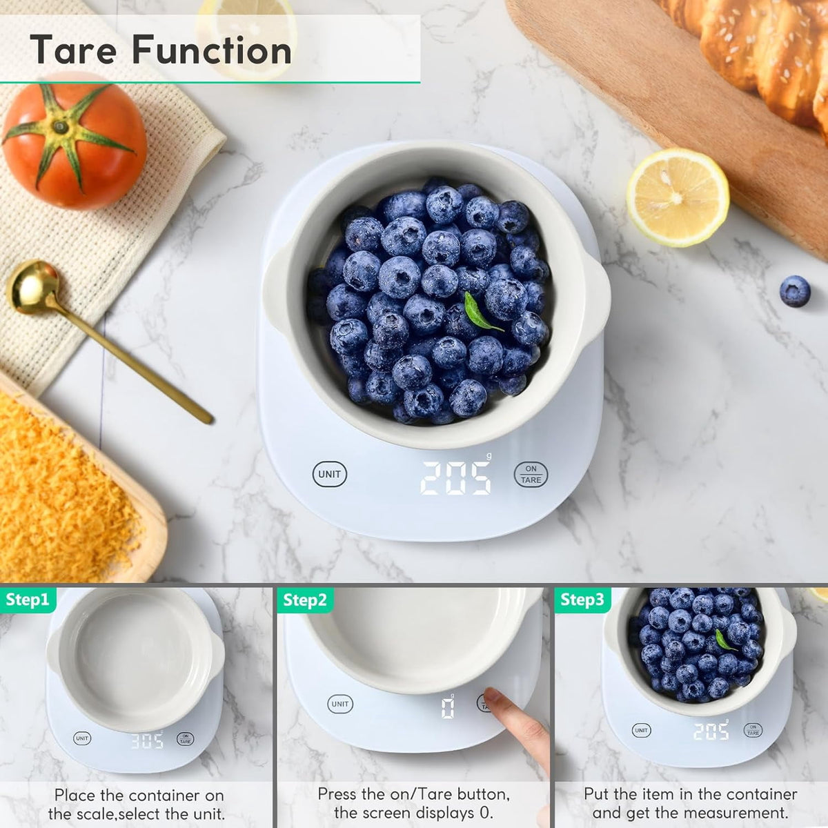 Garly Kitchen Arboleaf Smart Food Scale, 22lb Digital Food Scale with Nutritional Calculator & App