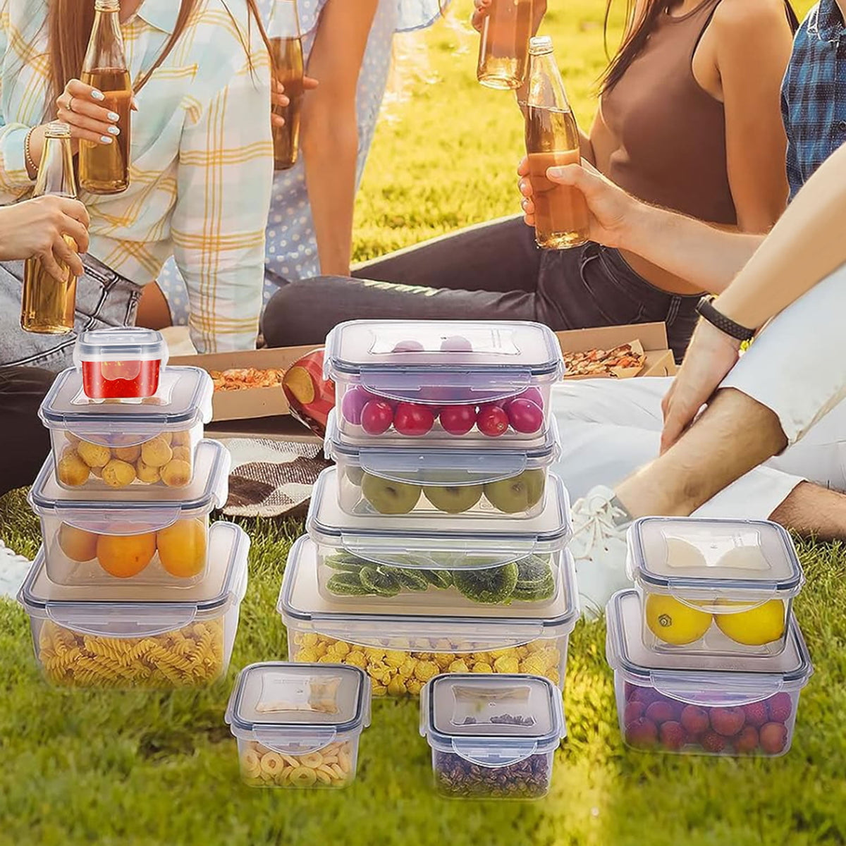 Garly Kitchen Stelive 24 Pack Food Storage Container Set, Leak Proof Lunch Boxes, Microwave