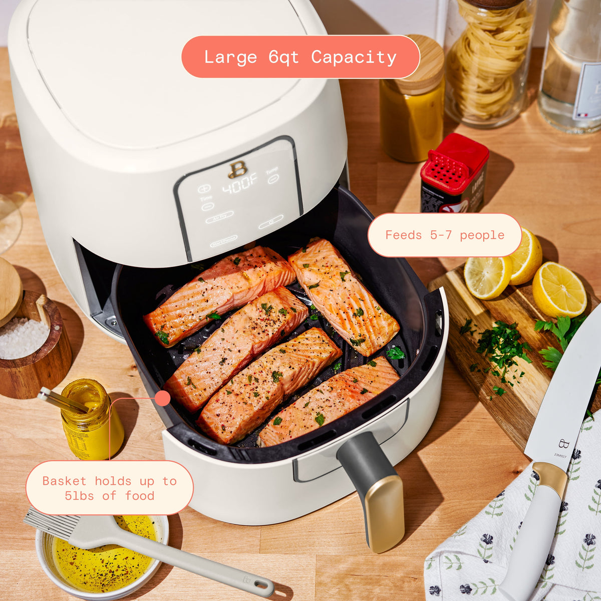 Garly Kitchen 6-Qt Air Fryer, Ceramic Nonstick Coating