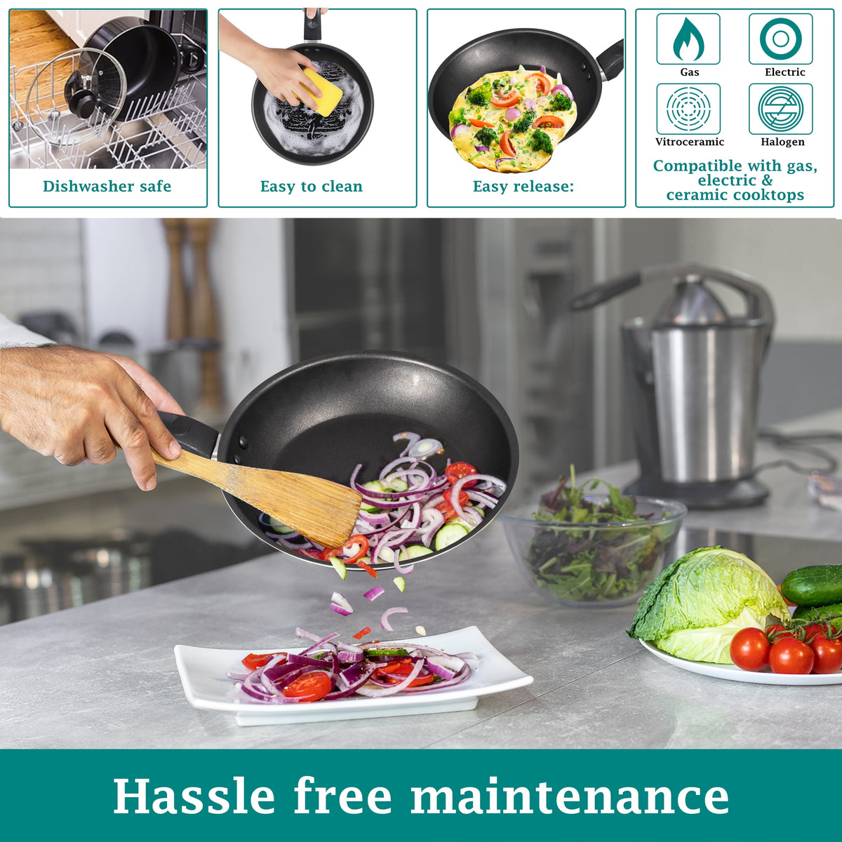Garly Kitchen 7-Piece Nonstick Aluminum Cookware Set