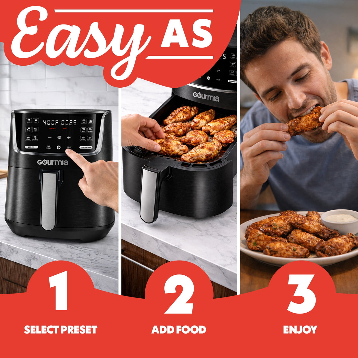 Garly Kitchen 4-Qt Digital Air Fryer with Presets, GAF414