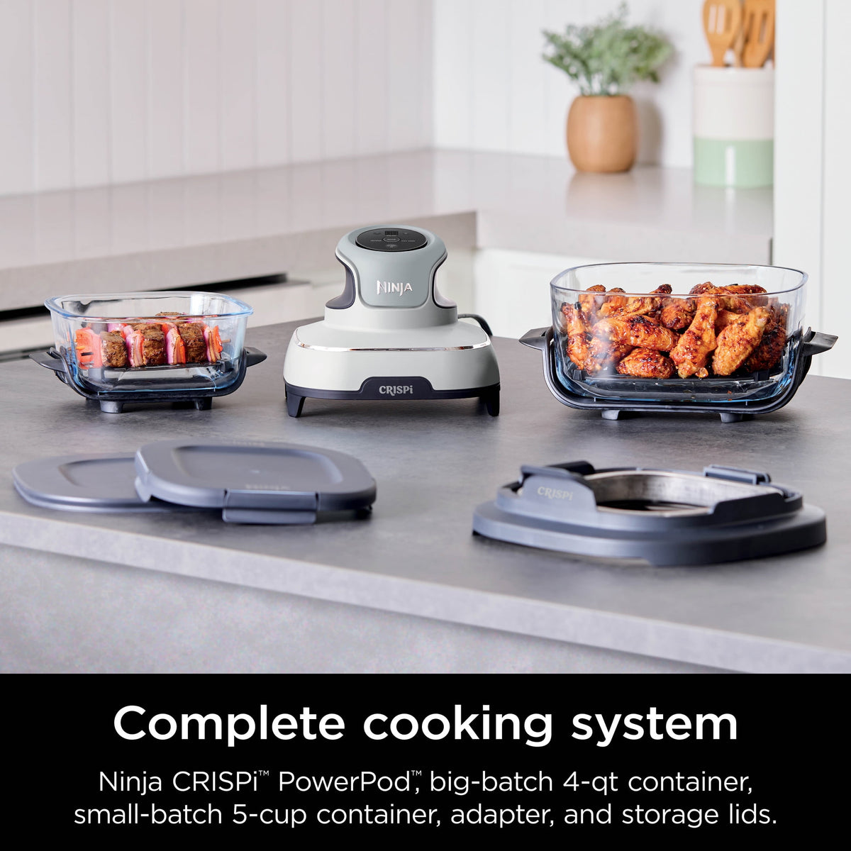 Garly Kitchen Crispi Glass Air Fryer 4-Qt, 3-in-1, Air Fry Recrisp, Portable, Dishwasher Safe