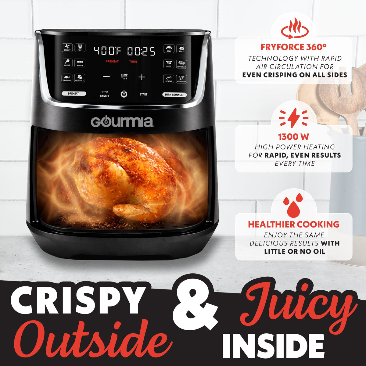 Garly Kitchen 4-Qt Digital Air Fryer with Presets, GAF414