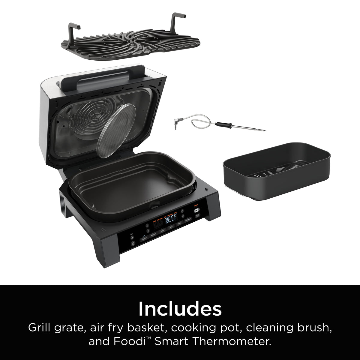 Garly Kitchen Smart XL 6-in-1 Indoor Grill with Air Fry, Roast, Bake, Broil, & Dehydrate