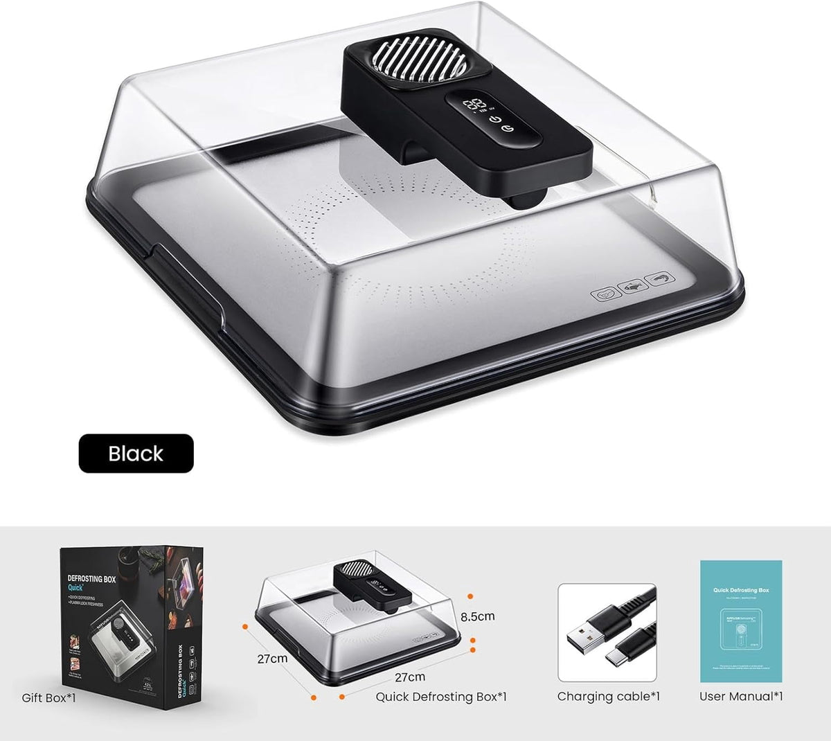 Garly Kitchen Rapid Meat Defroster Tray with Airflow Technology, Smart Thaw Frozen Meat in Minutes