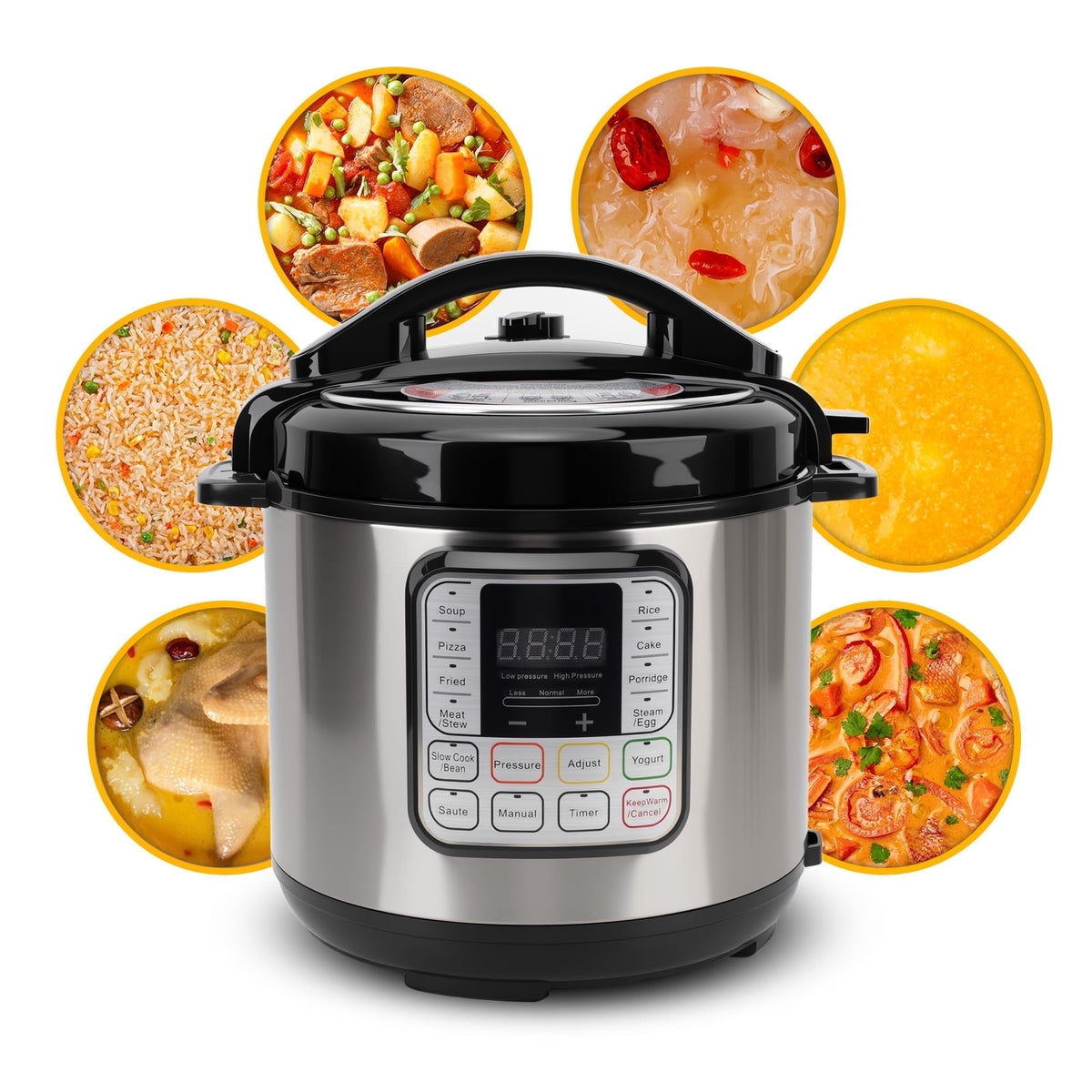 Garly Kitchen 8.5-Qt Electric Pressure Cooker, 16-in-1 Multi-Functional Slow Cooker, Rice Cooker