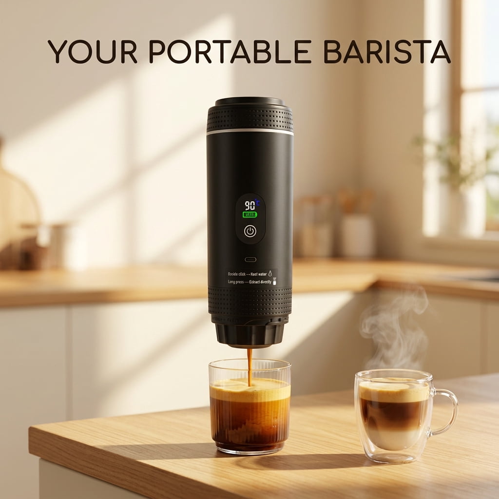 Garly Kitchen Doulami Rechargeable Cordless Portable Coffee Maker for Travel & Camping