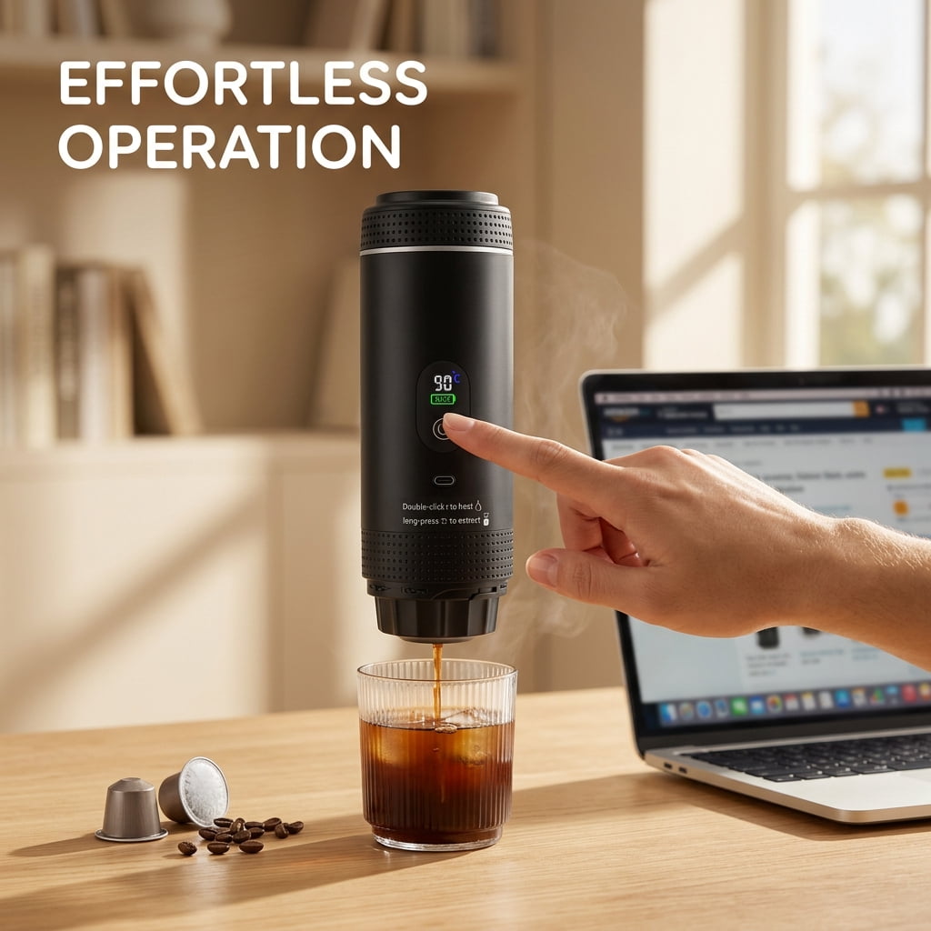 Garly Kitchen Doulami Rechargeable Cordless Portable Coffee Maker for Travel & Camping